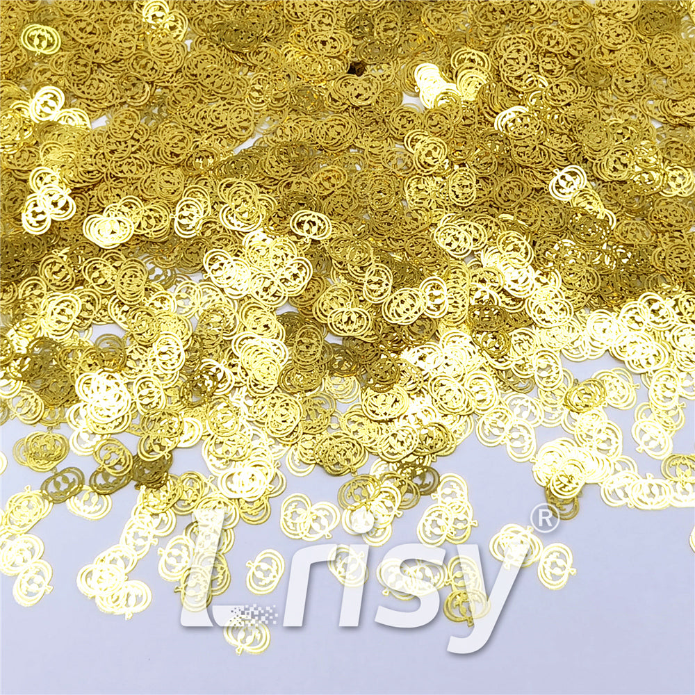 Golden Halloween Pumpkins Shaped Metal Glitter MB201