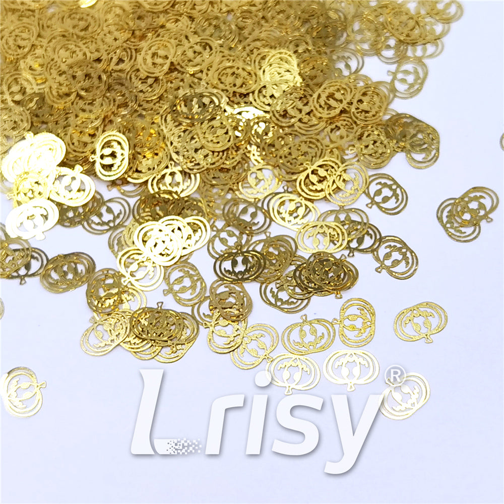 Golden Halloween Pumpkins Shaped Metal Glitter MB201
