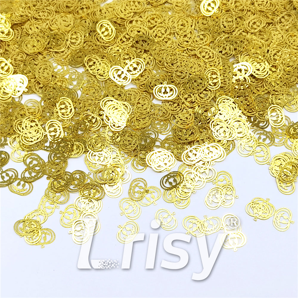 Golden Halloween Pumpkins Shaped Metal Glitter MB201