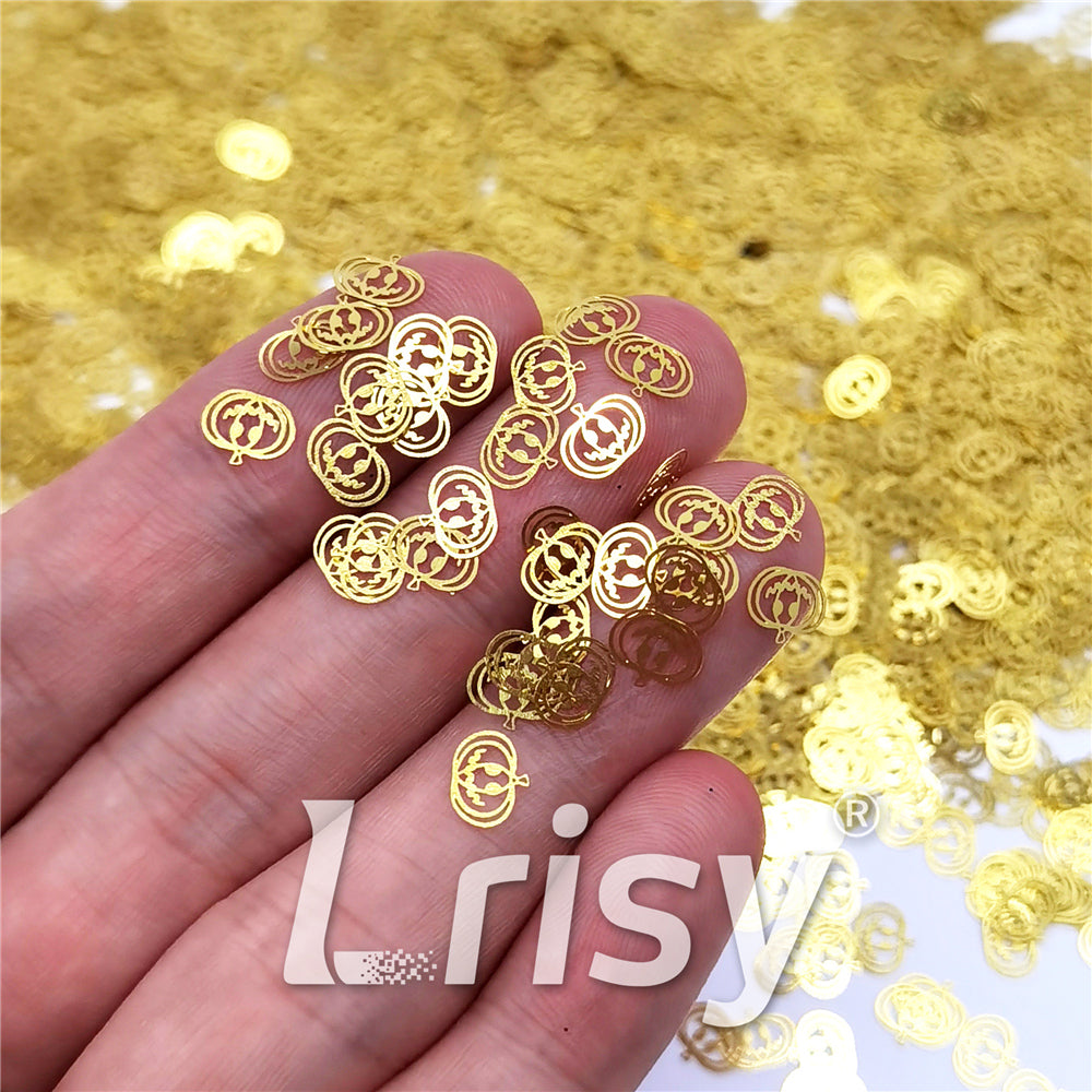 Golden Halloween Pumpkins Shaped Metal Glitter MB201