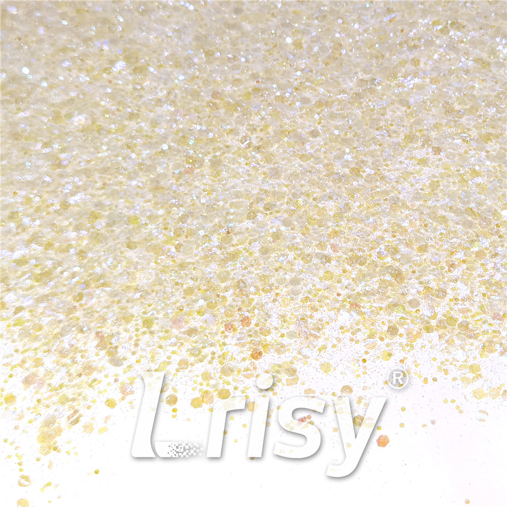 General Mixed High Brightness Iridescent Light Lemon Yellow Glitter FC324