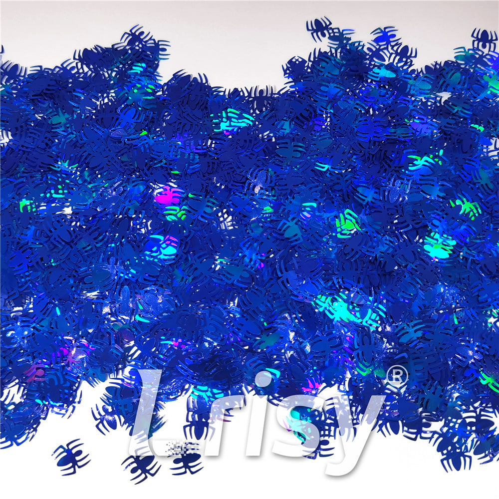 10mm Halloween Spider Holographic Blue Shaped Glitter LB0705