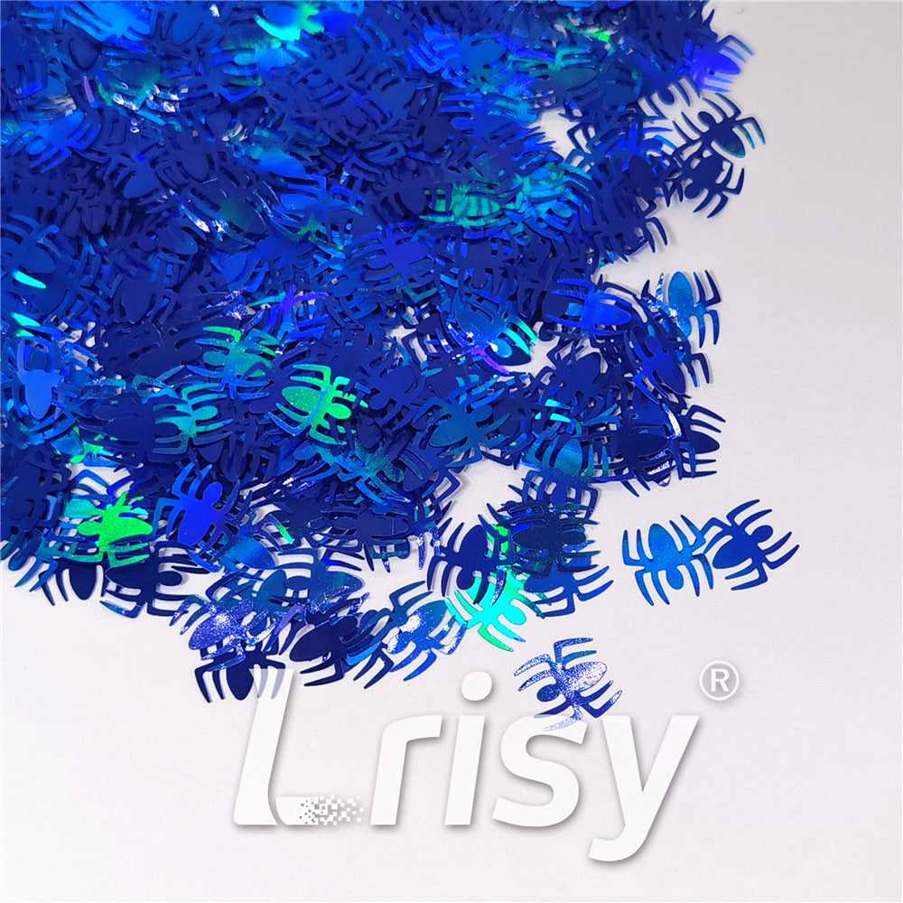 10mm Halloween Spider Holographic Blue Shaped Glitter LB0705