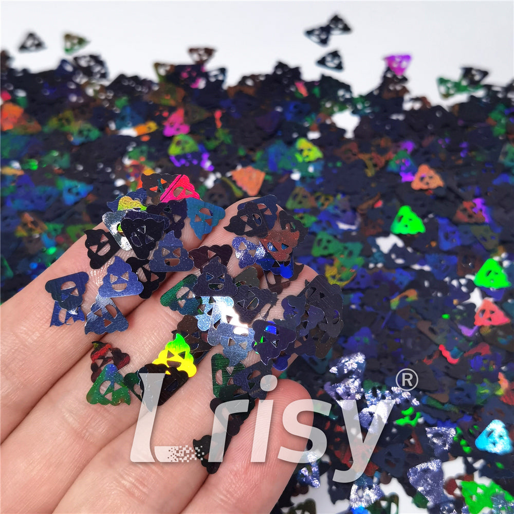 8mm Unnko Holographic Black Shaped Glitter LB01000
