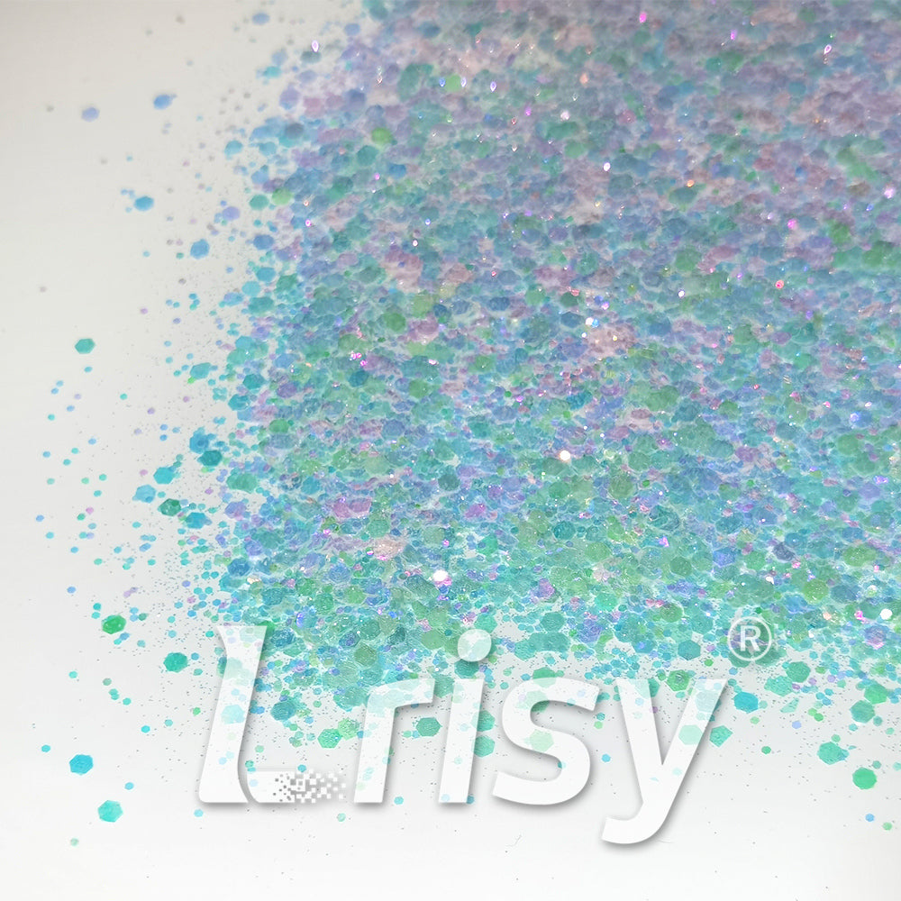 Iridescent Sky Blue General Mixed High Brightness Glitter FC012