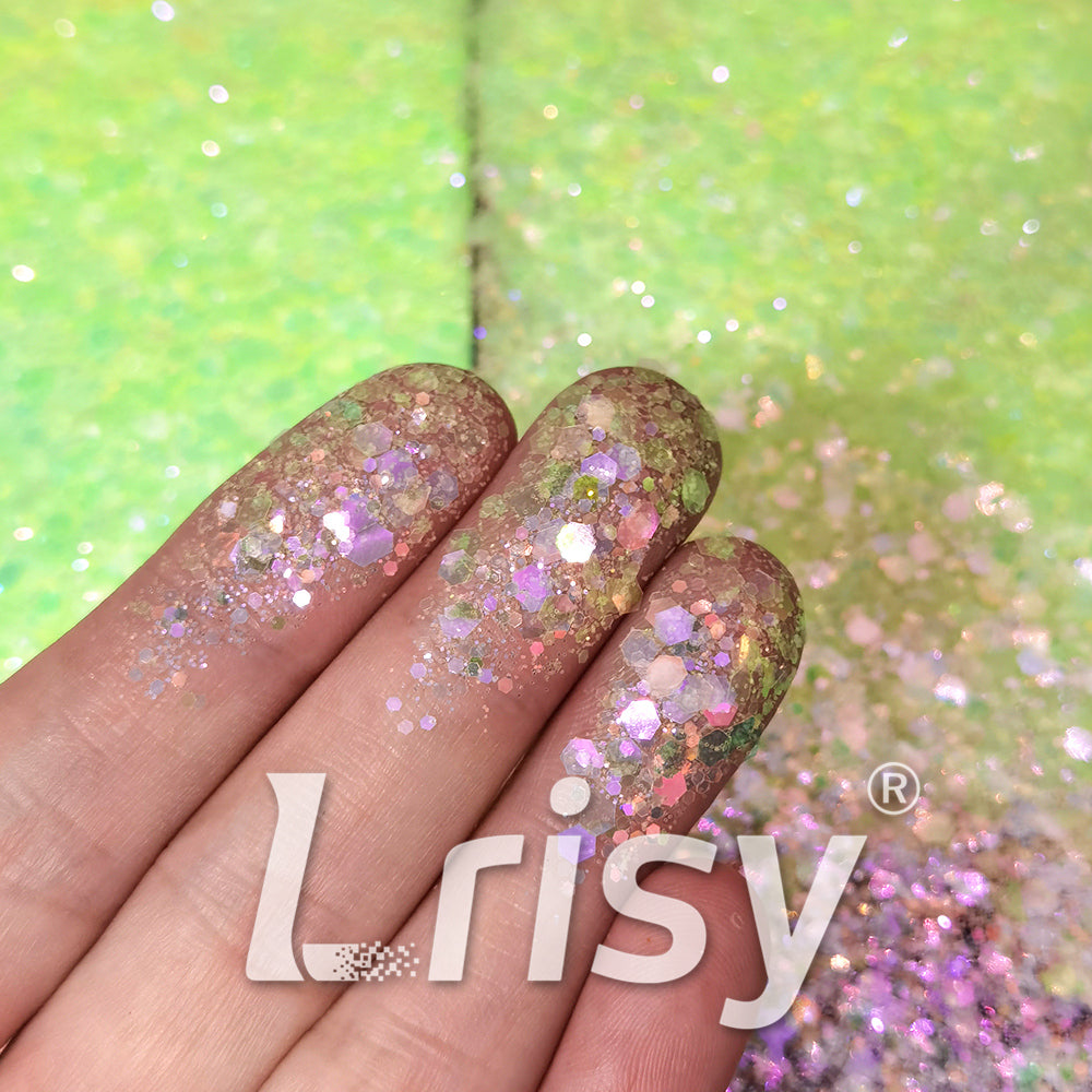 Iridescent Green General Mixed High Brightness Glitter FC008