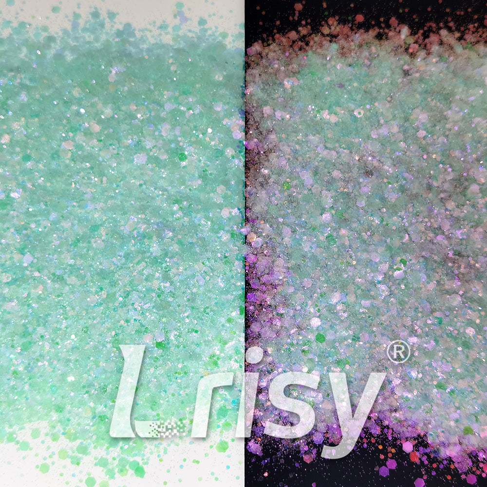 Iridescent Light Green General Mixed High Brightness Glitter FC001