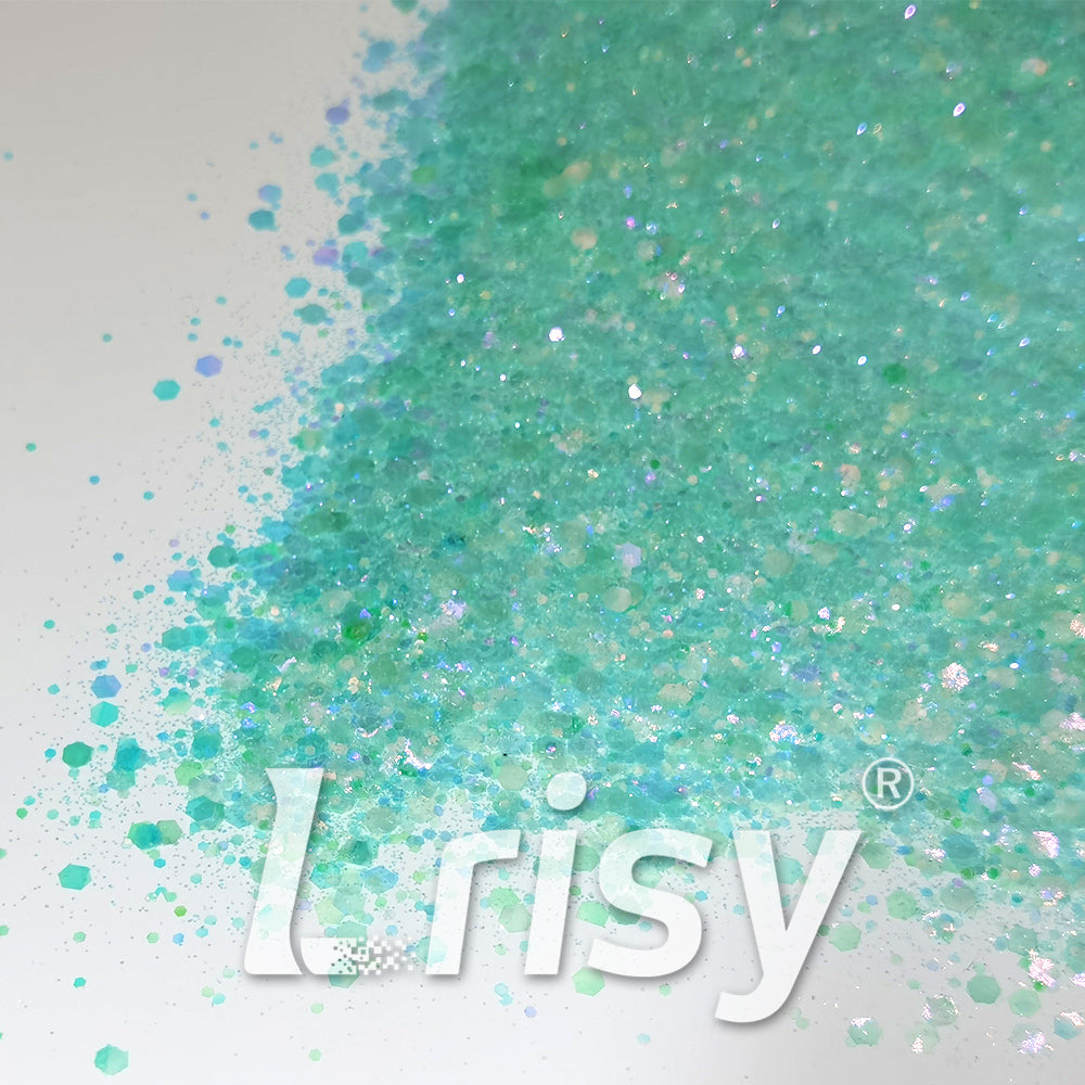 Iridescent Light Green General Mixed High Brightness Glitter FC001