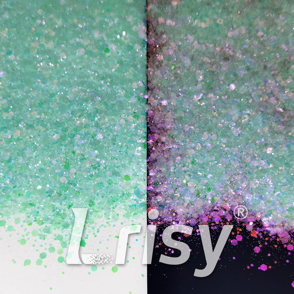 Iridescent Light Green General Mixed High Brightness Glitter FC001