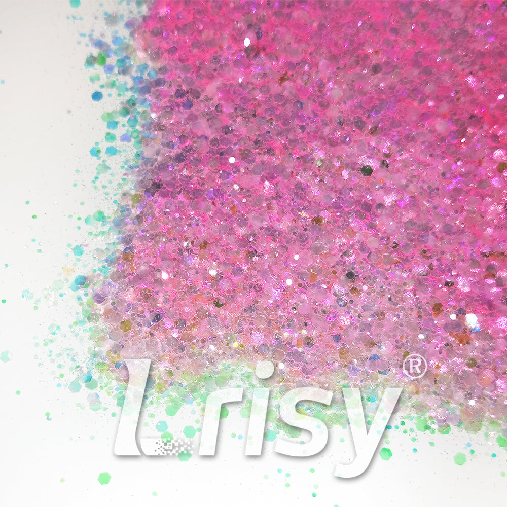 Iridescent Pale Pink General Mixed High Brightness Glitter FC007