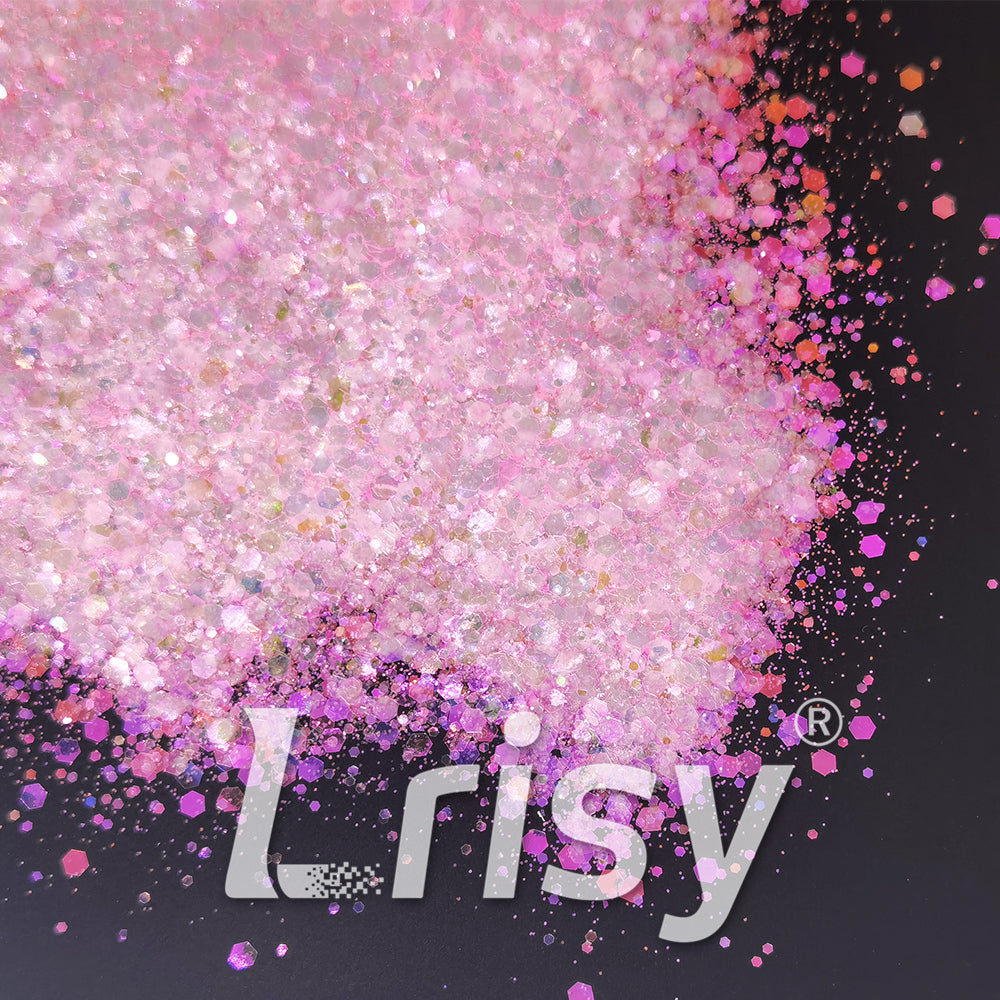 Iridescent Pale Pink General Mixed High Brightness Glitter FC007