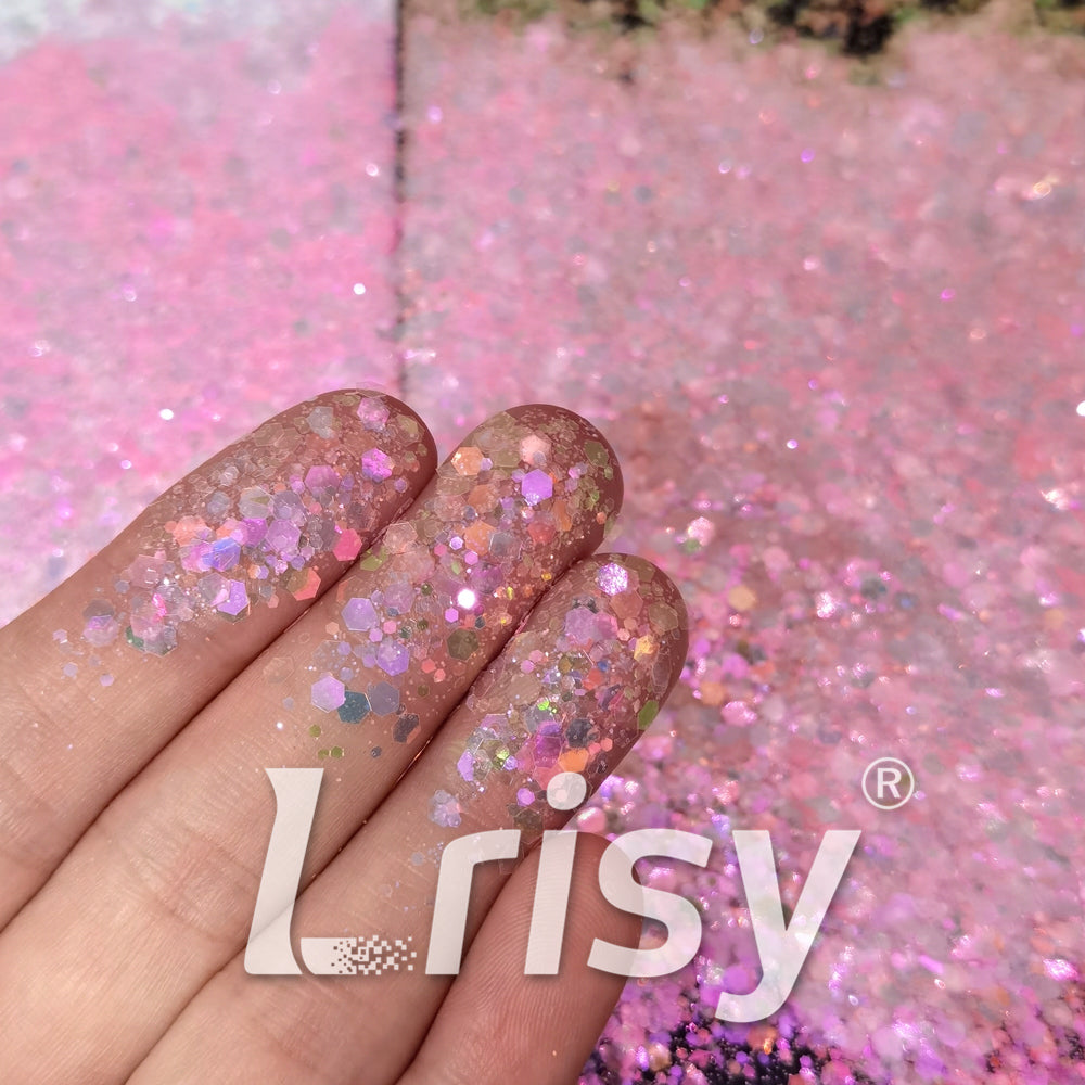 Iridescent Pale Pink General Mixed High Brightness Glitter FC007