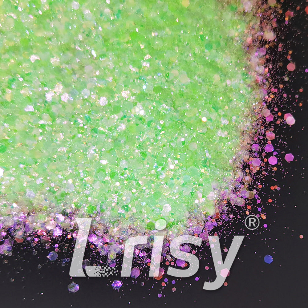 Iridescent Grass Green General Mixed High Brightness Glitter FC003