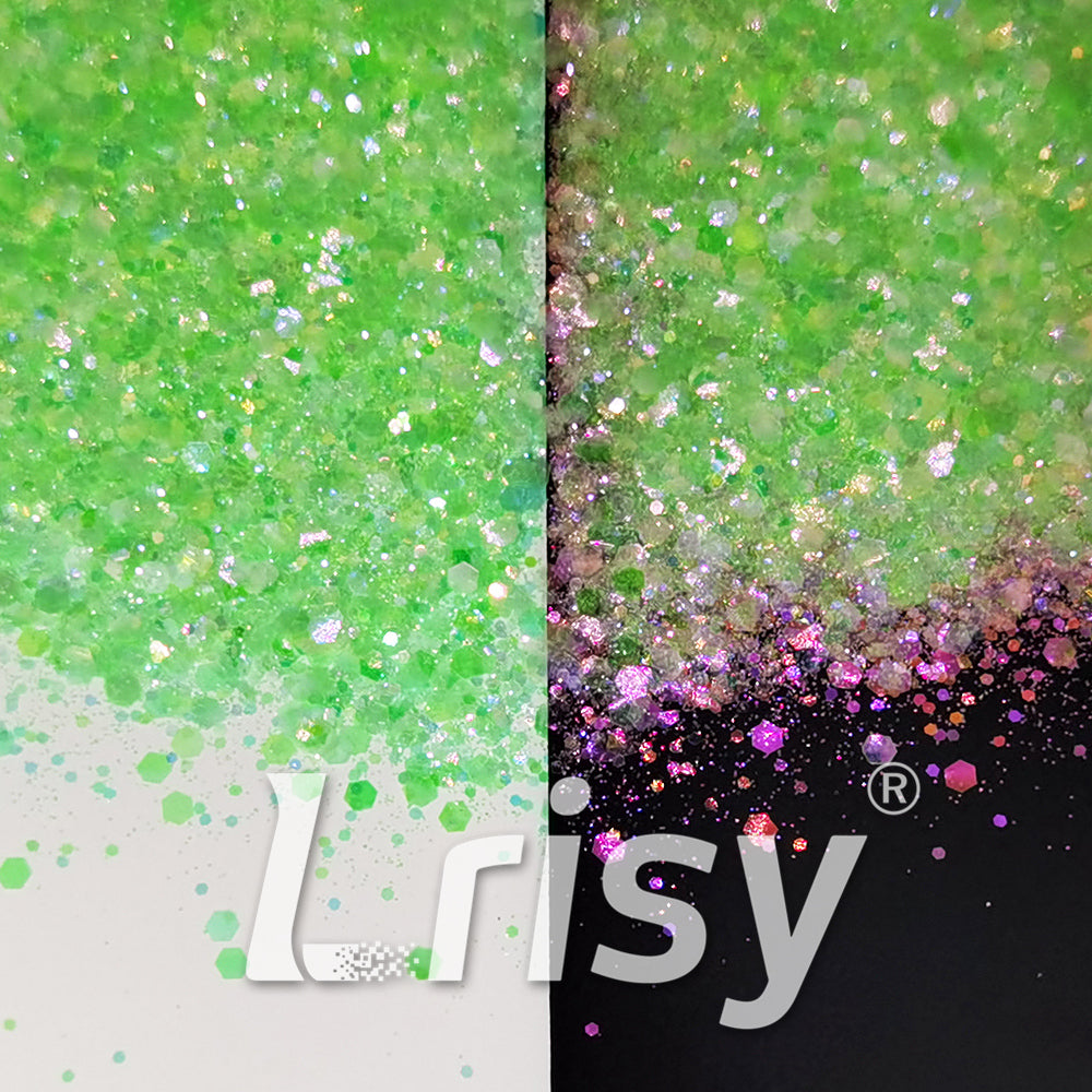 Iridescent Grass Green General Mixed High Brightness Glitter FC003