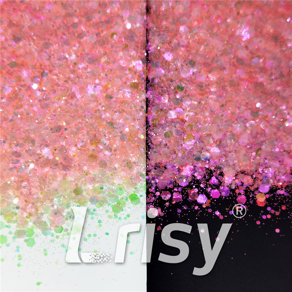 Iridescent Light Red General Mixed High Brightness Glitter FC002