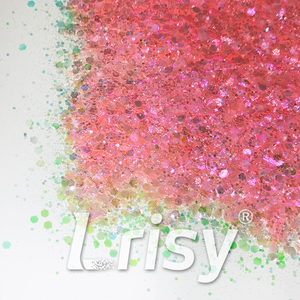 Iridescent Light Red General Mixed High Brightness Glitter FC002