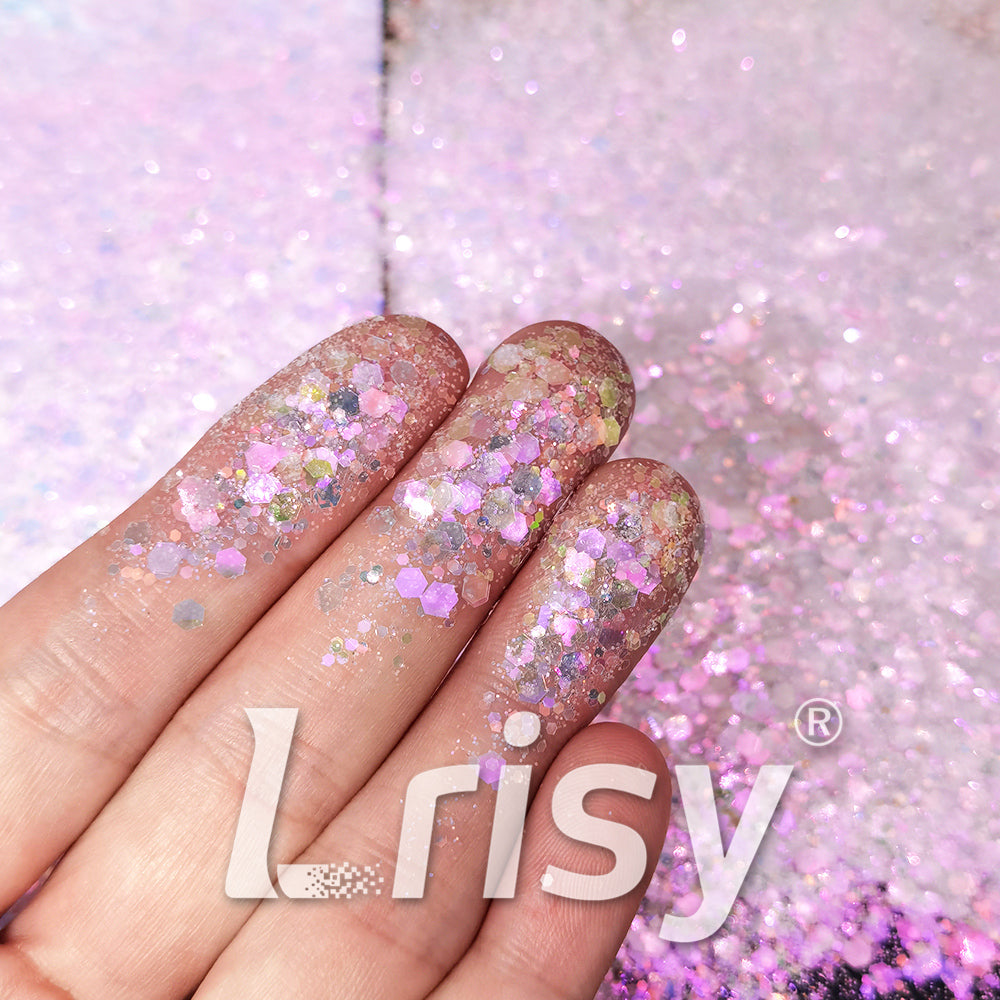 Iridescent Light Pink General Mixed High Brightness Glitter FC006