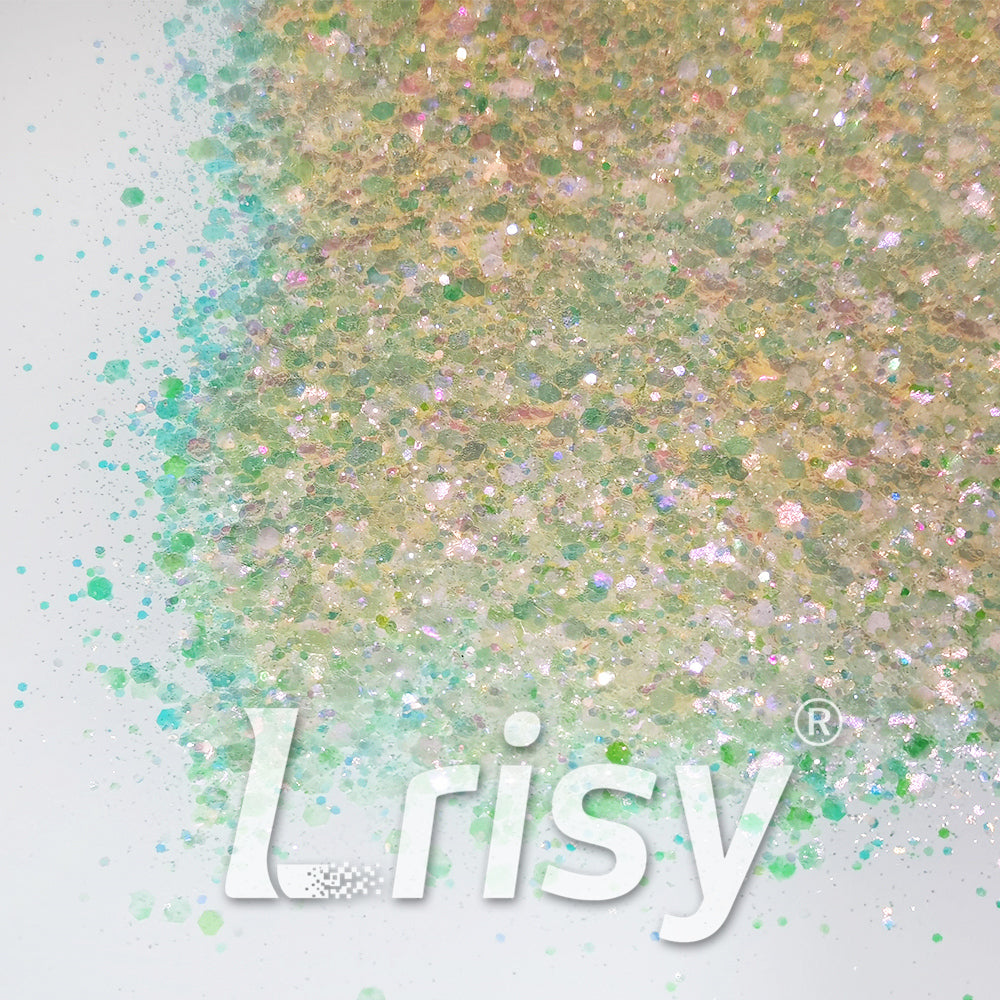 Iridescent Light Yellow General Mixed High Brightness Glitter FC005