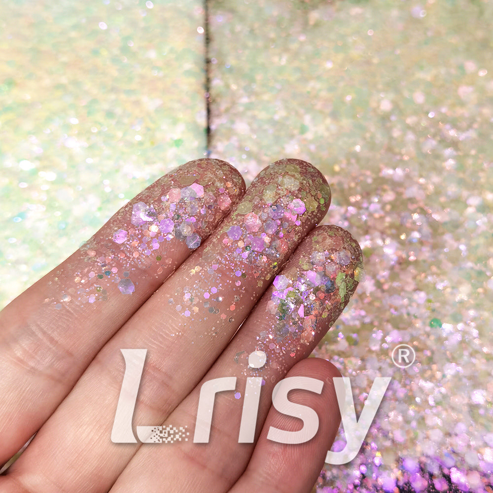 Iridescent Light Yellow General Mixed High Brightness Glitter FC005