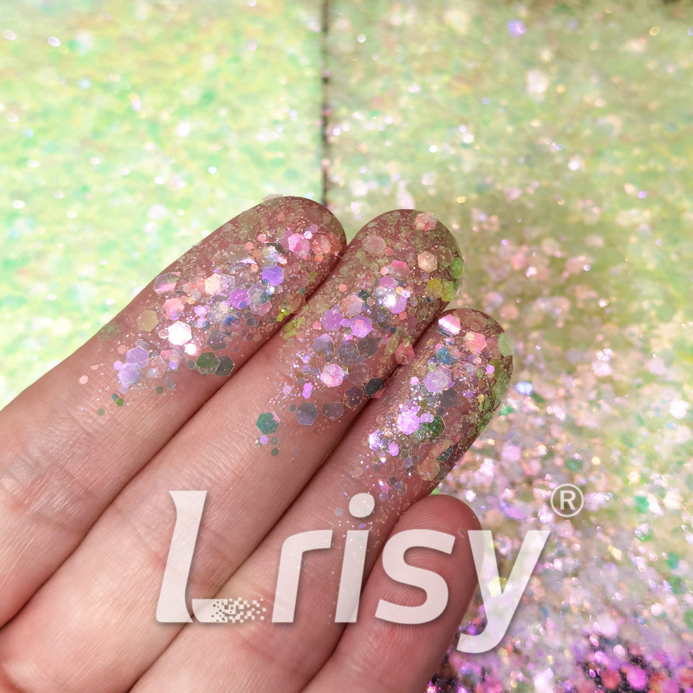 Iridescent Lemon Yellow General Mixed High Brightness Glitter FC010