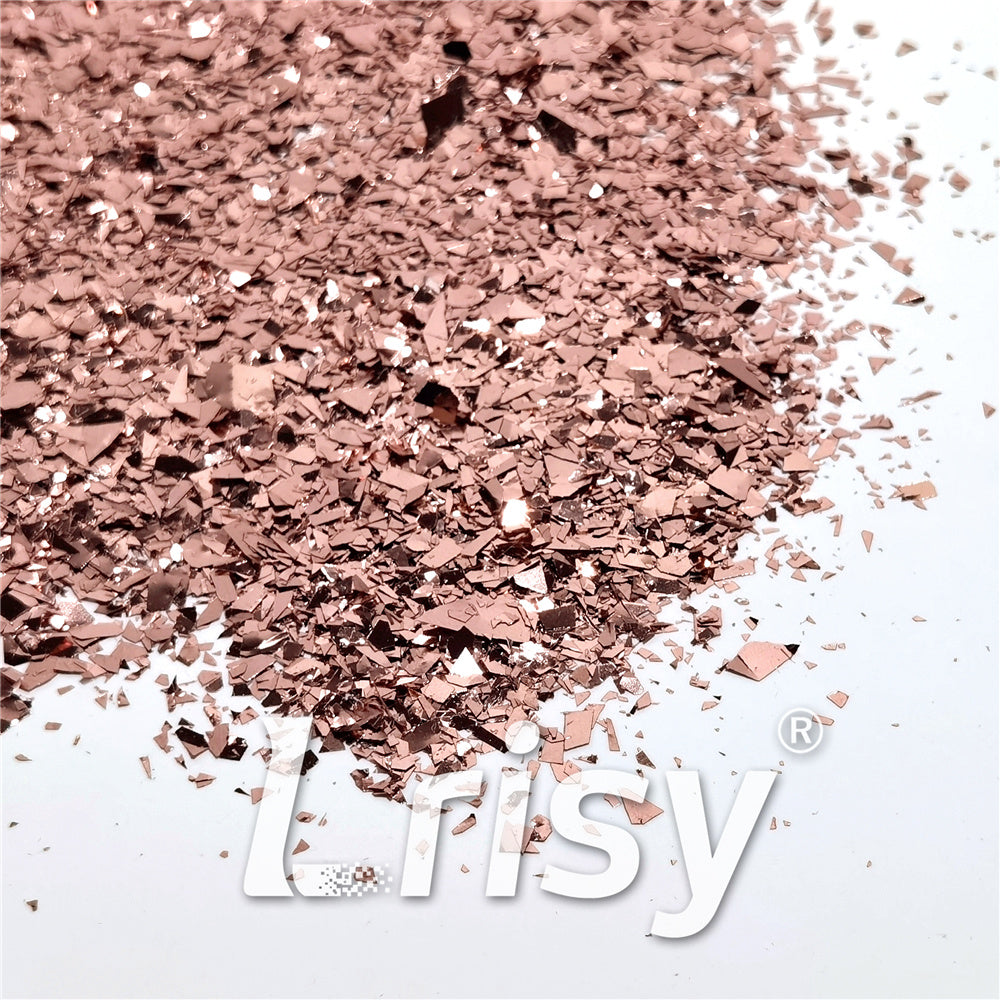 Rose Gold Pure Color Cellophane Glitter Flakes Shards B0230 4x4