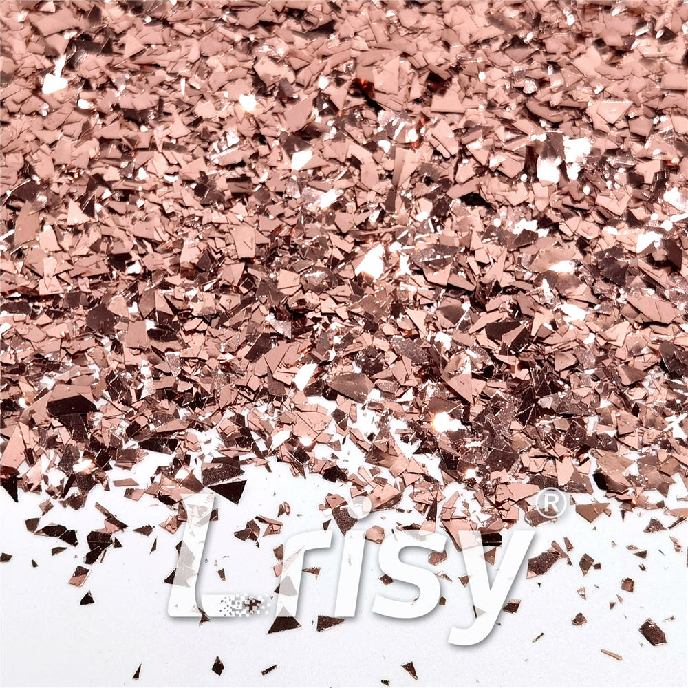 Rose Gold Pure Color Cellophane Glitter Flakes Shards B0230 4x4