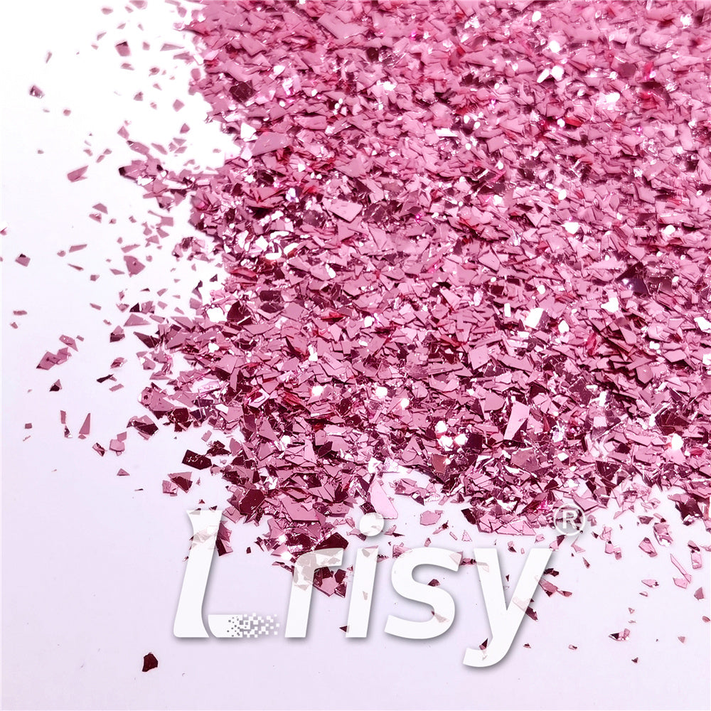 Tender Pink Pure Color Cellophane Glitter Flakes Shards B0920 4x4