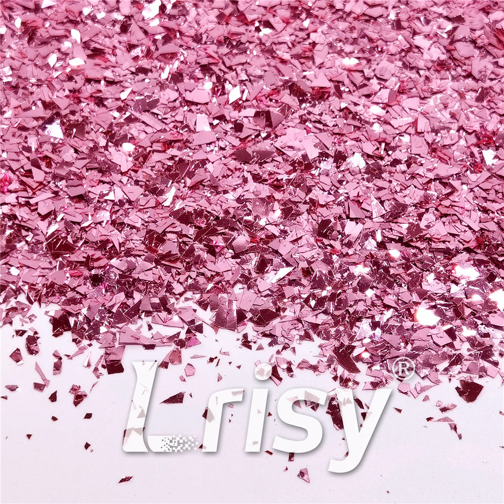 Tender Pink Pure Color Cellophane Glitter Flakes Shards B0920 4x4