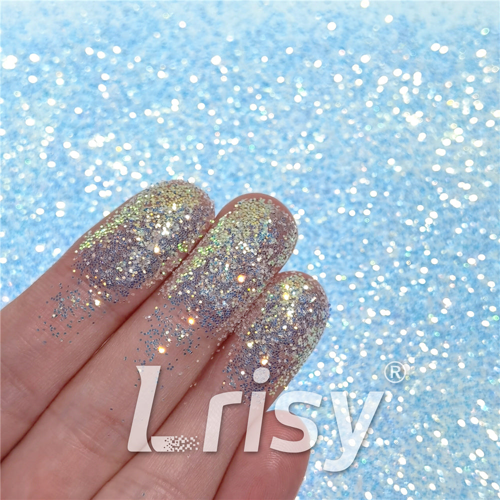 0.4mm Ice Blue and White Brightness Iridescent Glitter FC-F321