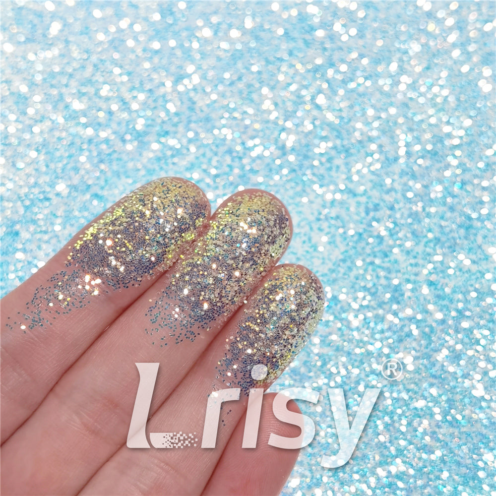 0.4mm Sky Blue and White Brightness Iridescent Glitter FC-F321R