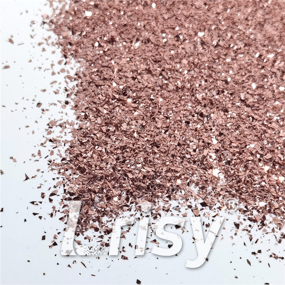 Rose Gold Pure Color Cellophane Glitter Flakes Shards B0230 2x2