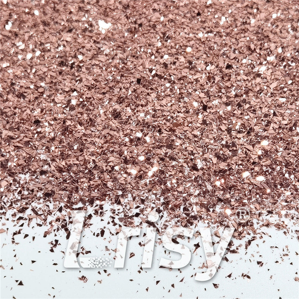 Rose Gold Pure Color Cellophane Glitter Flakes Shards B0230 2x2