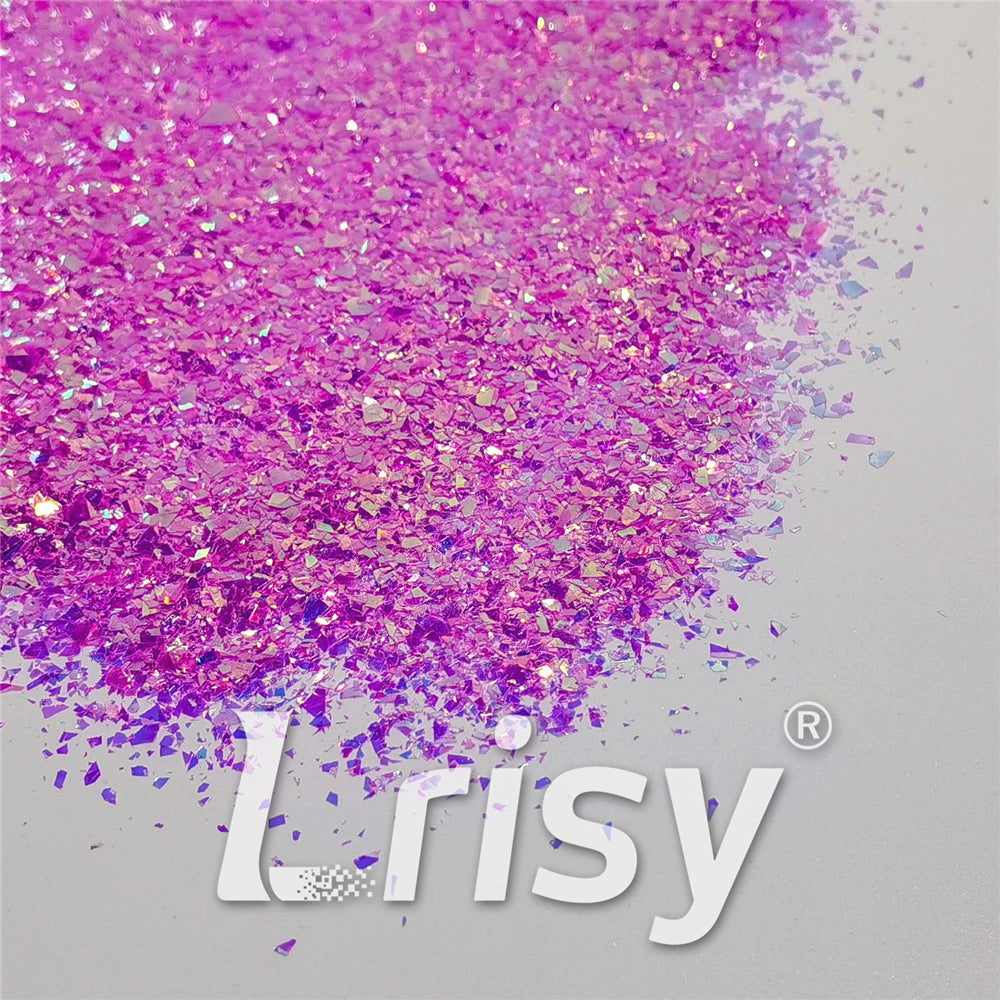 Fluorescent Rose Pink High Brightness Iridescent Cellophane Glitter Shards (Flakes) FC339A 4x4