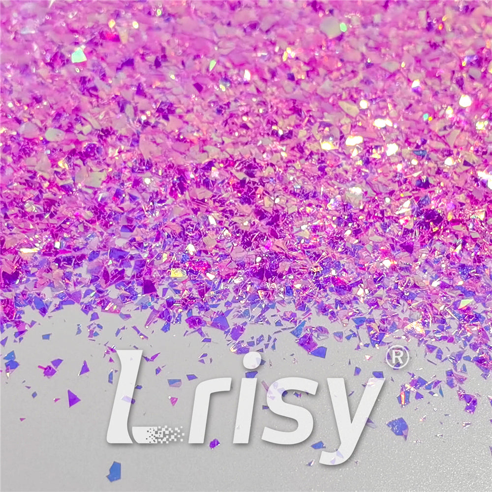 Fluorescent Rose Pink High Brightness Iridescent Cellophane Glitter Shards (Flakes) FC339A 4x4
