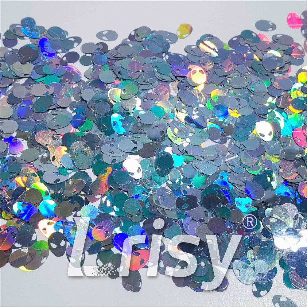 12mm Alien ET Holographic Silver Shaped Glitter LB0100