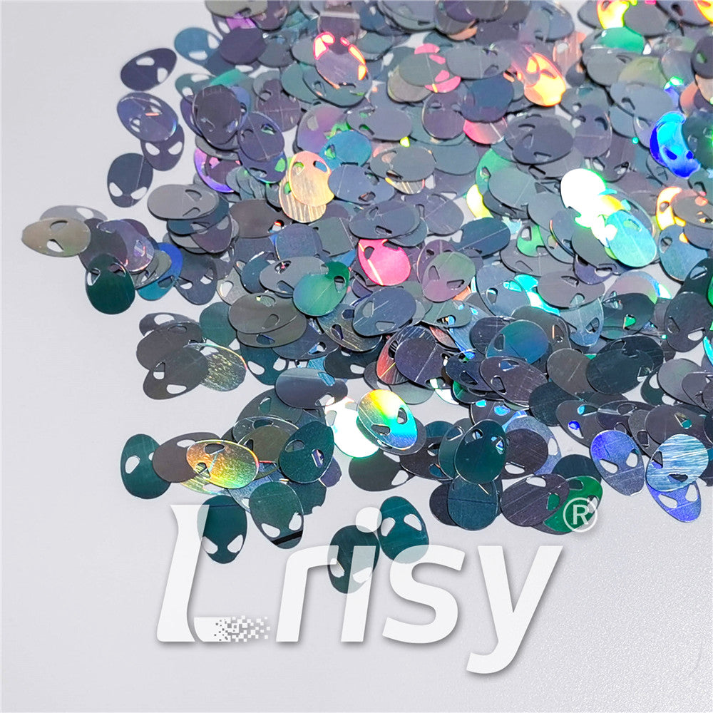 12mm Alien ET Holographic Silver Shaped Glitter LB0100