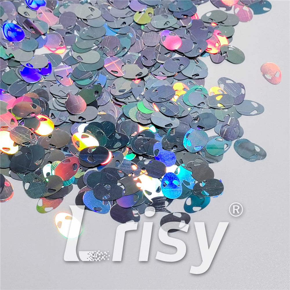 12mm Alien ET Holographic Silver Shaped Glitter LB0100