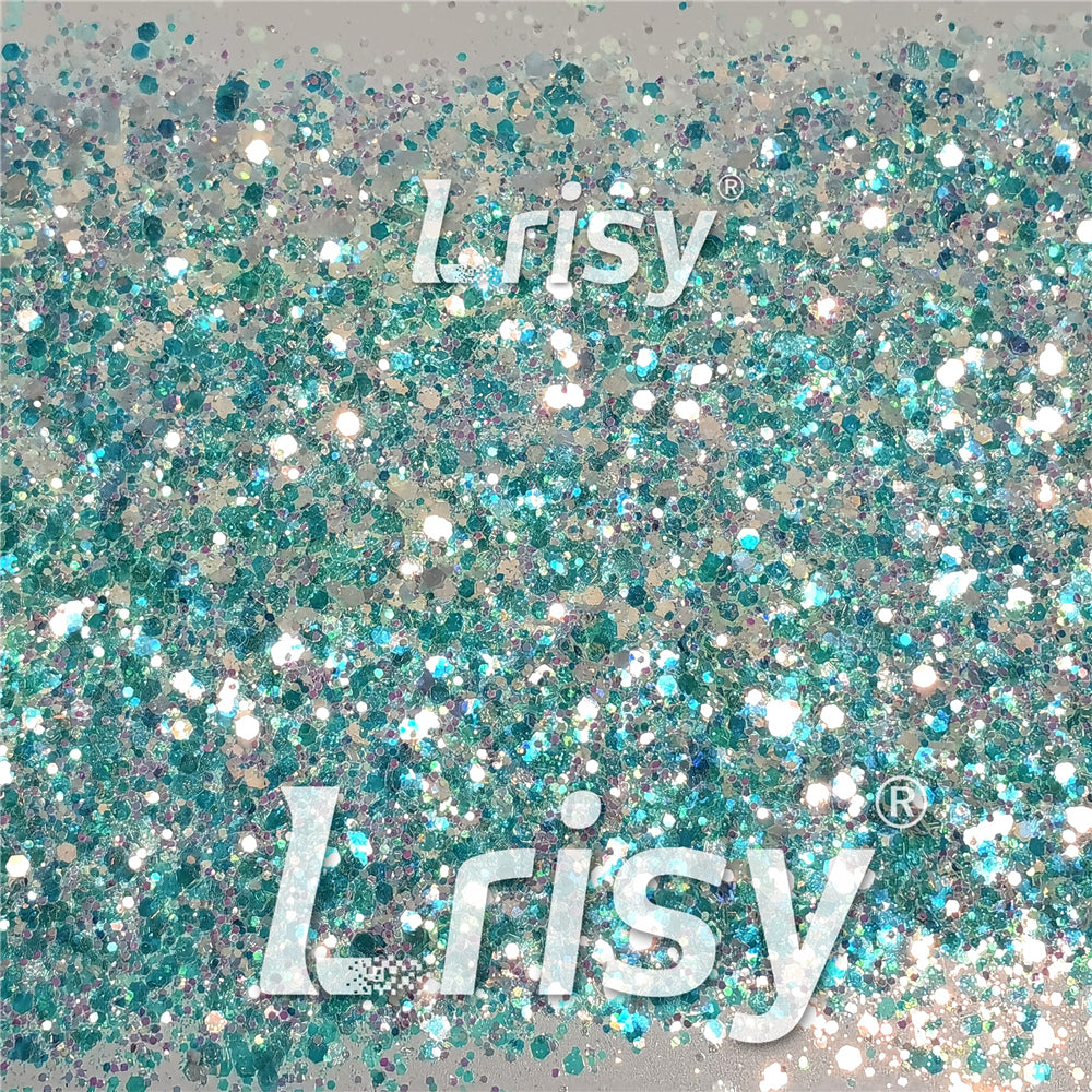 Mixed Glow In The Dark Iridescent Blue Noctilucent Glitter YG-F321R