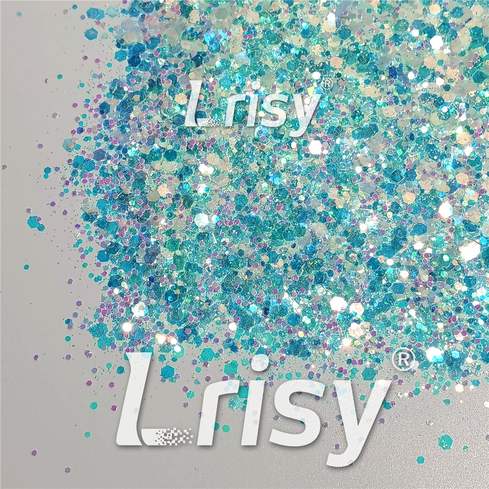 Mixed Glow In The Dark Iridescent Blue Noctilucent Glitter YG-F321R