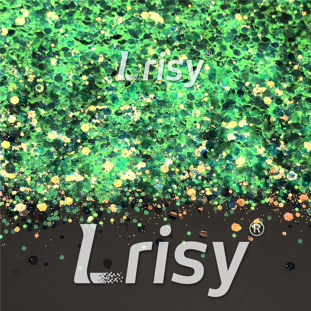 Mixed Glow In The Dark Iridescent Blue Noctilucent Glitter YG-F321R