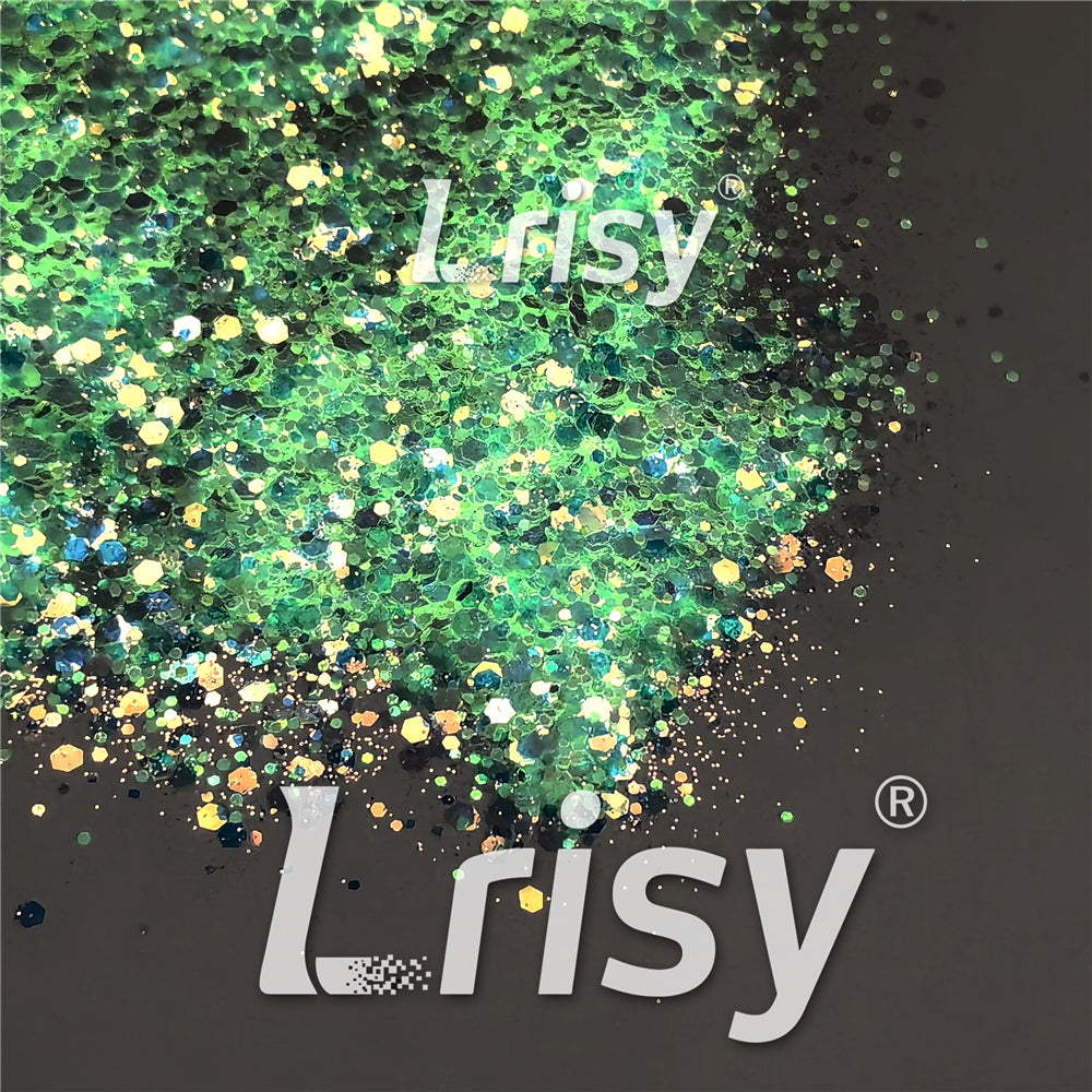 Mixed Glow In The Dark Iridescent Blue Noctilucent Glitter YG-F321R