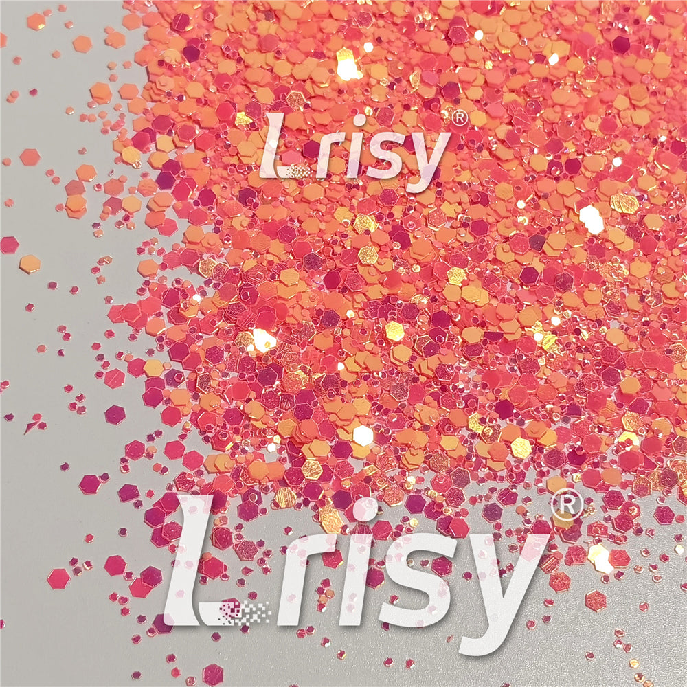 Fluorescent Red To Orange In The Dark Iridescent Red Noctilucent Glitter YG336
