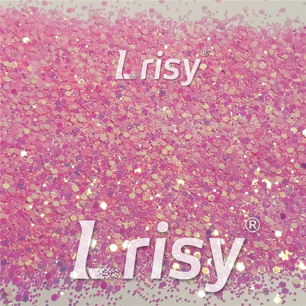 Fluorescent Pink To Pink In The Dark Iridescent Pink Noctilucent Glitter YG333