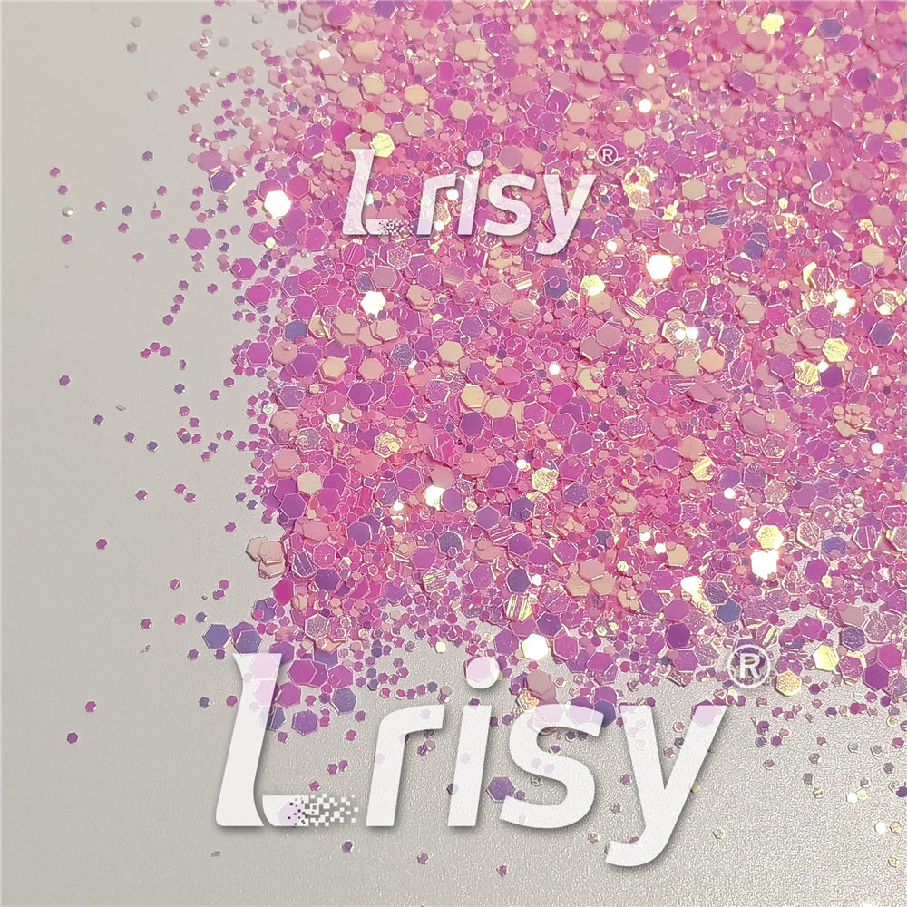 Fluorescent Pink To Pink In The Dark Iridescent Pink Noctilucent Glitter YG333