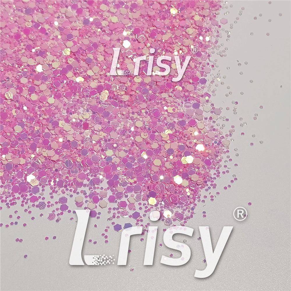 Fluorescent Pink To Pink In The Dark Iridescent Pink Noctilucent Glitter YG333