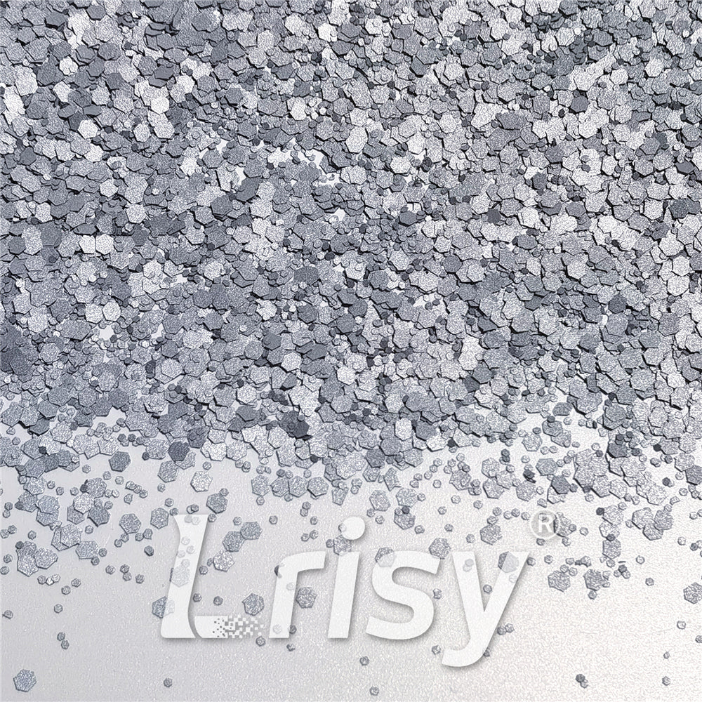 Mixed Glow In The Dark (Reflect Light At Night) Silver To White Glitter FC-FG001