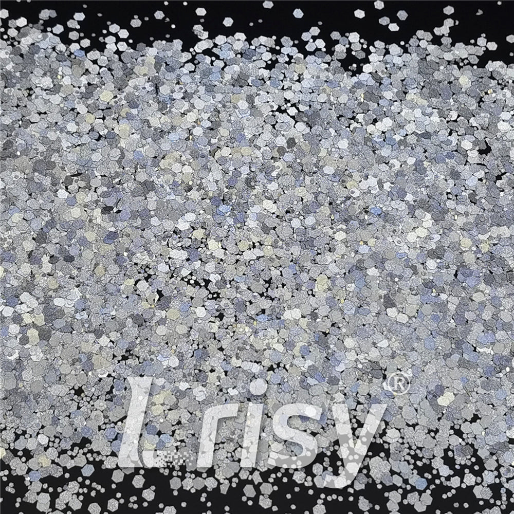 Mixed Glow In The Dark (Reflect Light At Night) Silver To White Glitter FC-FG001