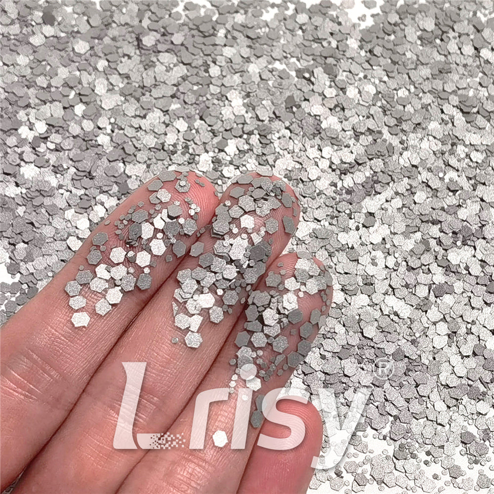 Mixed Glow In The Dark (Reflect Light At Night) Silver To White Glitter FC-FG001