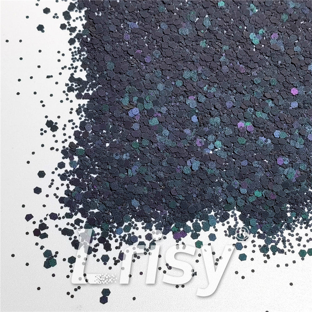 Mixed Glow In The Dark (Reflect Light At Night) Black To Purple Glitter FC-FG1000