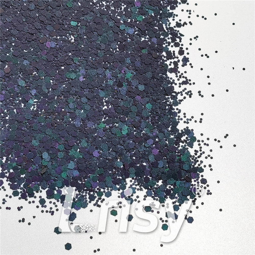 Mixed Glow In The Dark (Reflect Light At Night) Black To Purple Glitter FC-FG1000